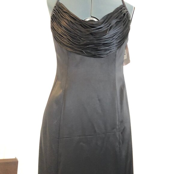 Rimini Long Luxurious Black Evening Gown Spaghetti Straps Size 8 - Picture 6 of 14
